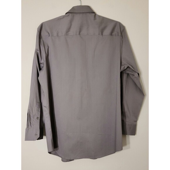NWT Alfani Mens Slim Fit Button-Down Dress Shirt Gray Replen Sz L /16-16.5/32-33 - Picture 2 of 7